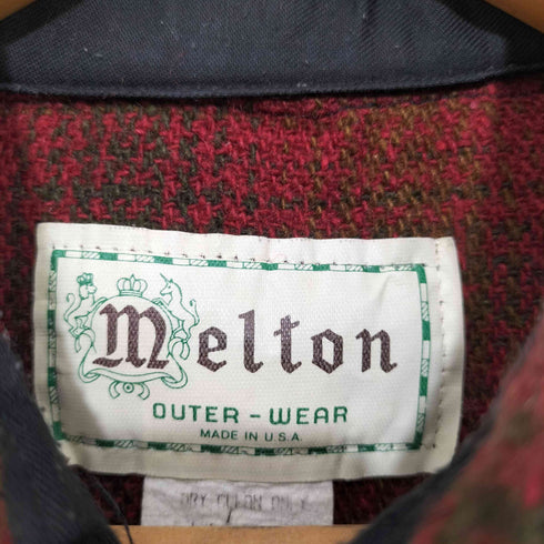 メルトン melton 70-80S USA製 ウール フランネルシャツ メンズ  LARGE